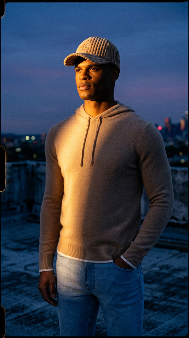 AI product shot of Knit Hoodies