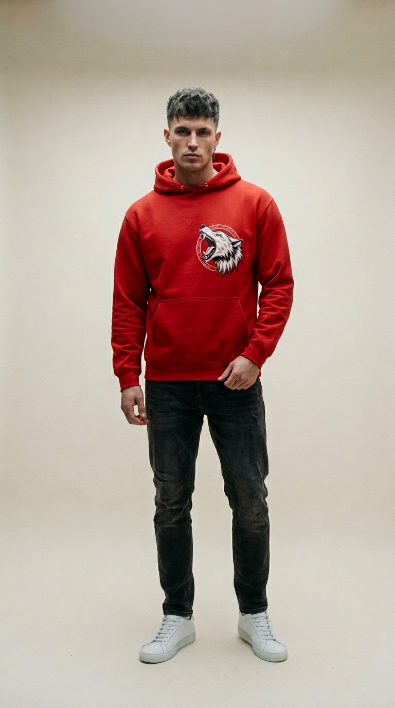AI product shot of Thorri / Raging Fenrir I Hoodie