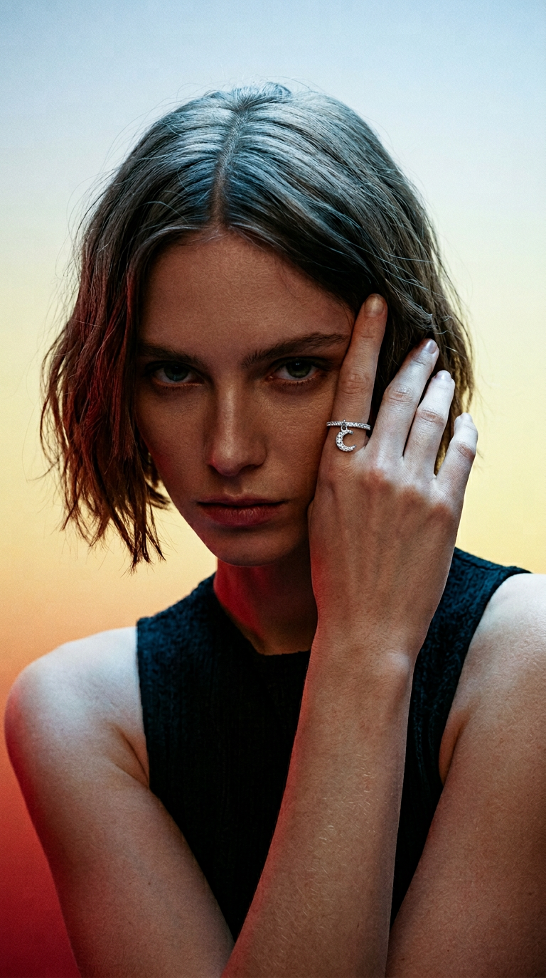 AI product shot of Ayla Charm Ring