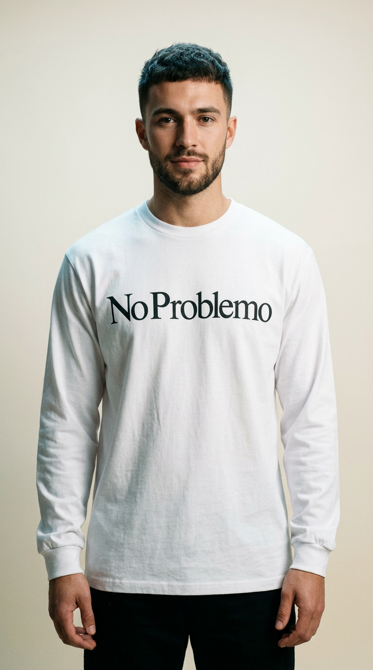 AI product shot of No Problemo LS Tee