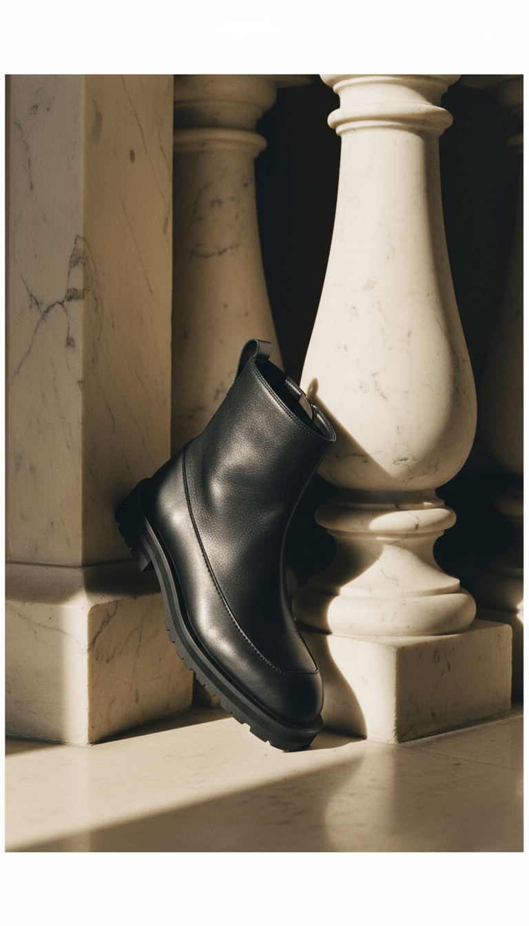 AI product shot of Leather Boots