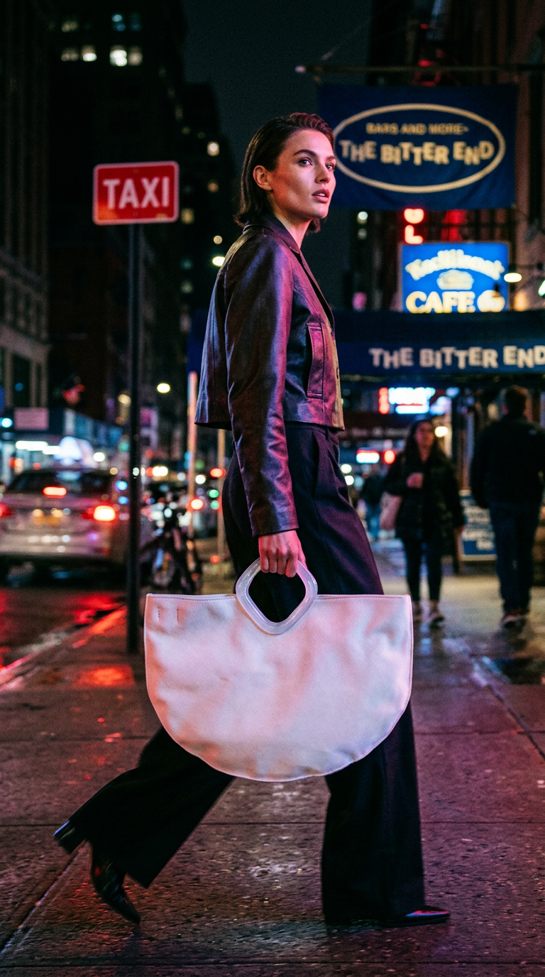 AI product shot of White Round Tote Bag