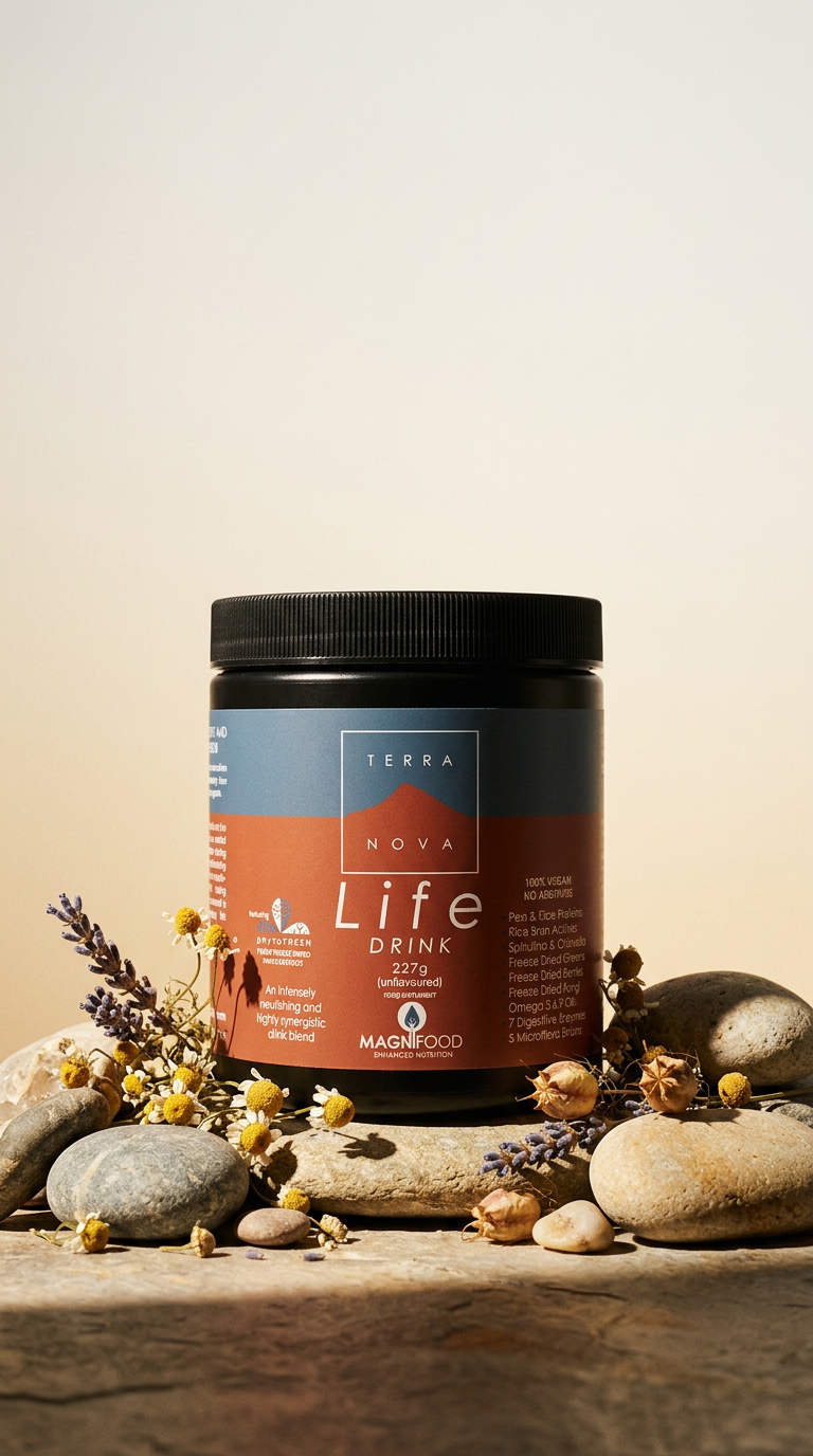 AI product shot of Terranova Life Drink