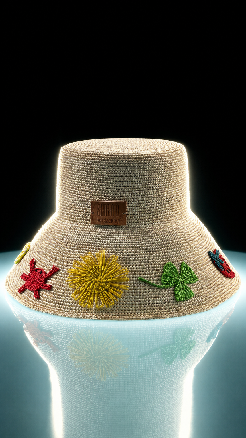 AI product shot of Emoji Extra Wide Brim Hat
