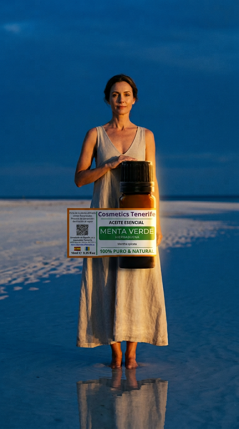 AI product shot of Spearmint essential oil