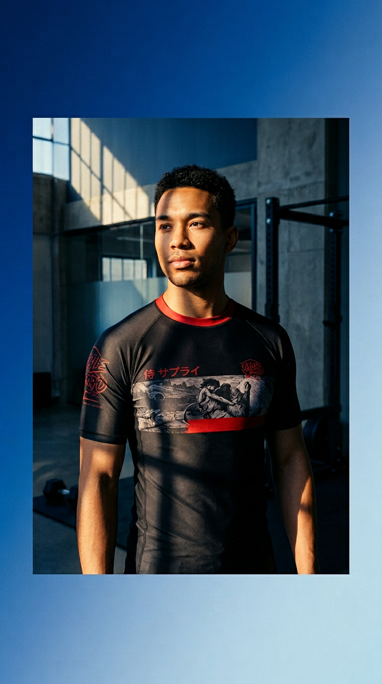 AI product shot of RASHGUARDS