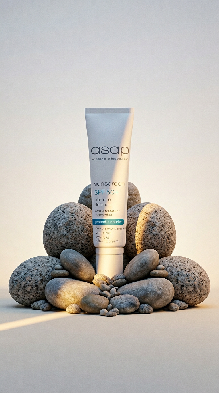 AI product shot of SPF50+ ultimate defence