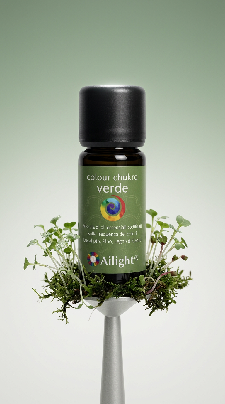 AI product shot of Colour Chakra Green - Brings peace, harmony and renewal