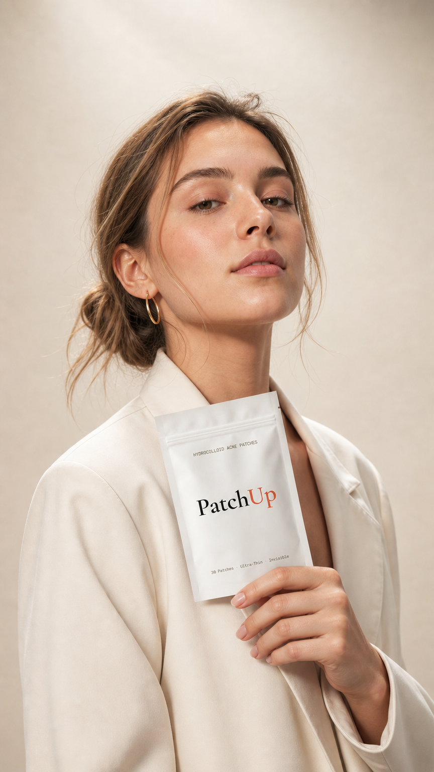 AI product shot of PatchUp — Overnight Acne Patches