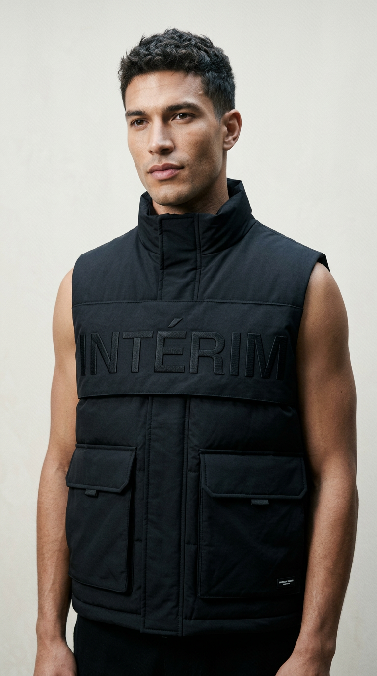 AI product shot of HYPER BIG HAND FRAMED DRIVERS ZIP KNIT VEST ハイパービッグ ハンドフレーム 手横編み ドライバーズ ジップ ニット ベスト IT24A071