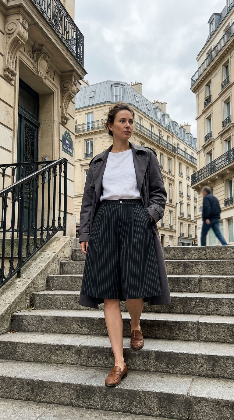 AI product shot of PP PINSTRIPE JORT