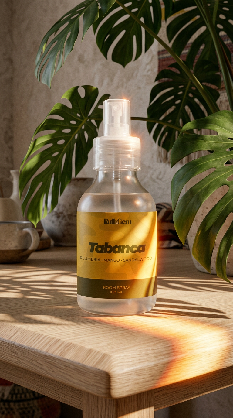 AI product shot of Tabanca Room Spray
