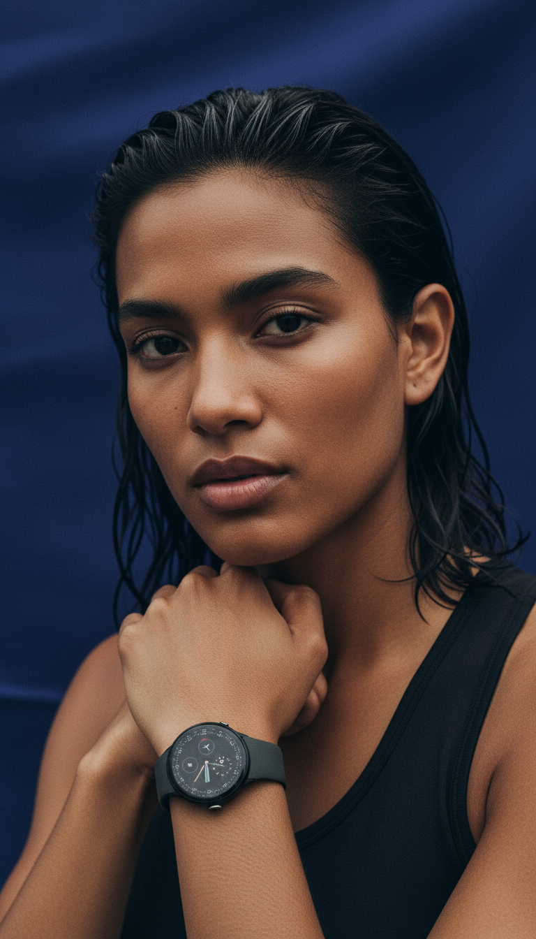 AI product shot of Google Pixel Watch 4