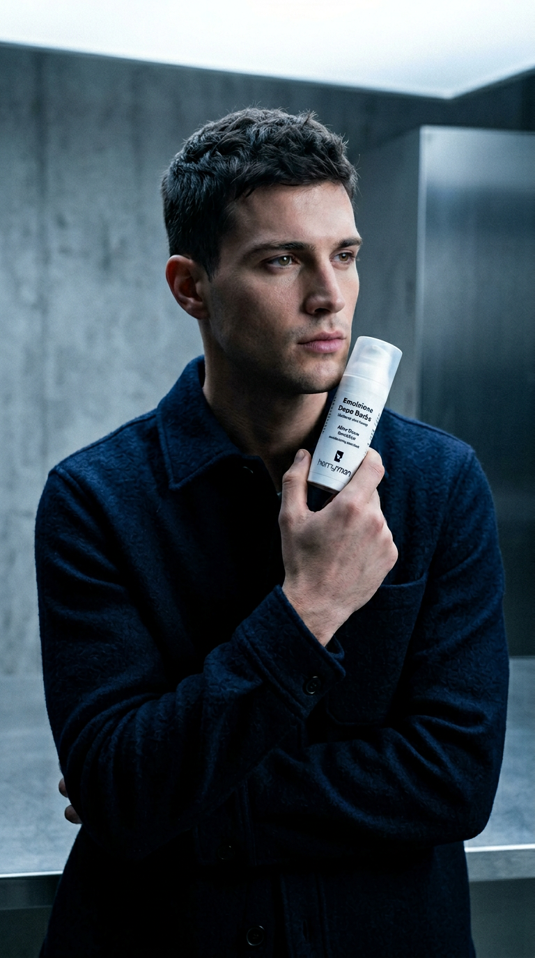 AI product shot of Emulsione dopo barba