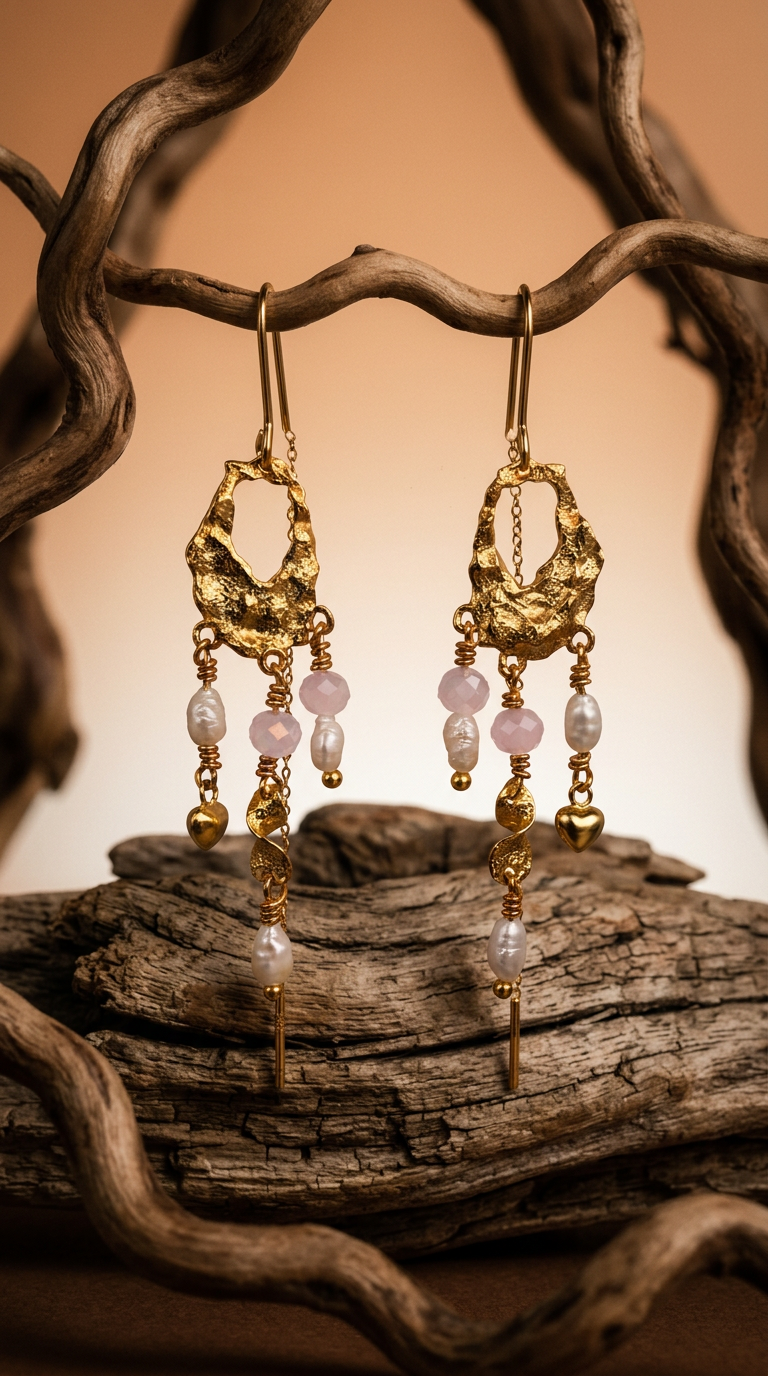 AI product shot of Elina guld øreringe - FORUDBESTILLING