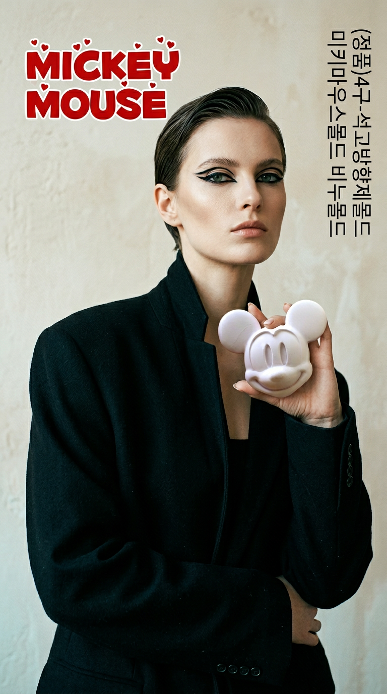 AI product shot of (정품)4구-석고방향제몰드 미키마우스몰드 비누몰드