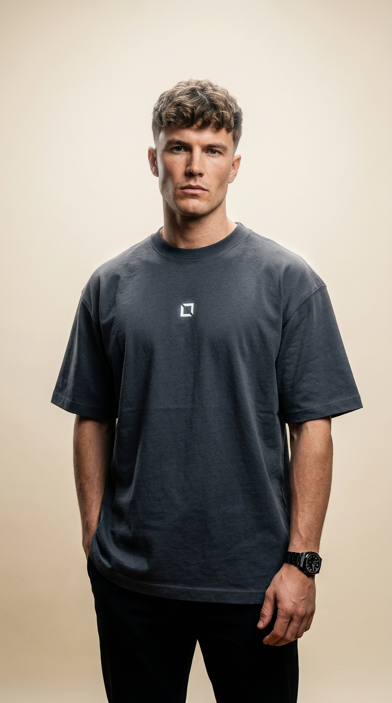 AI product shot of Washed Grey Lifestyle Tee