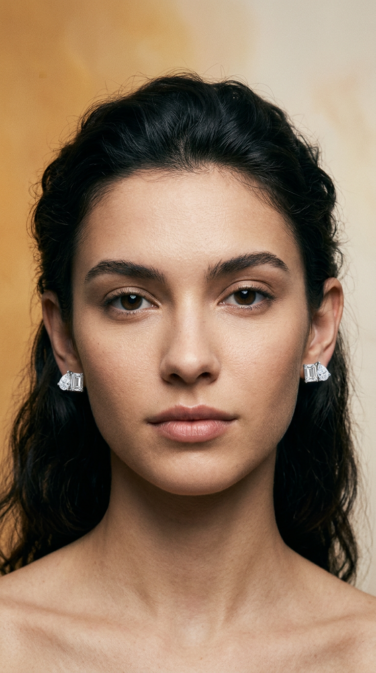 AI product shot of The Twin Flame Studs