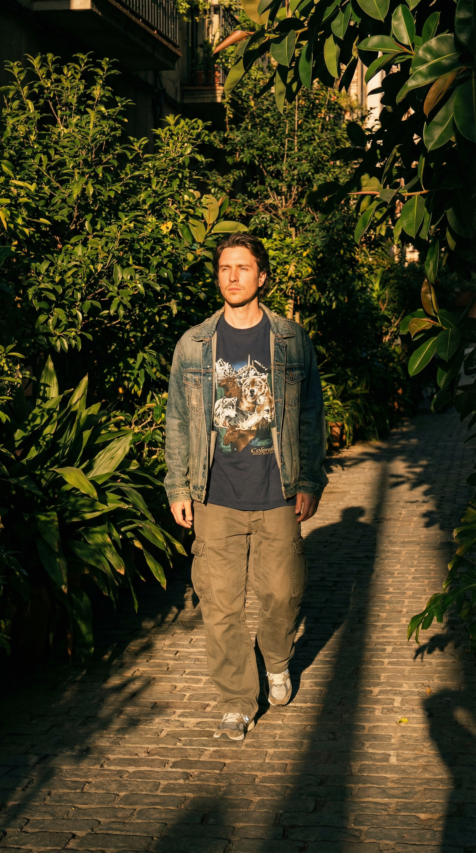 AI product shot of Navy Souvenir T-shirt Colorado Rocky Mountains Tourist XS