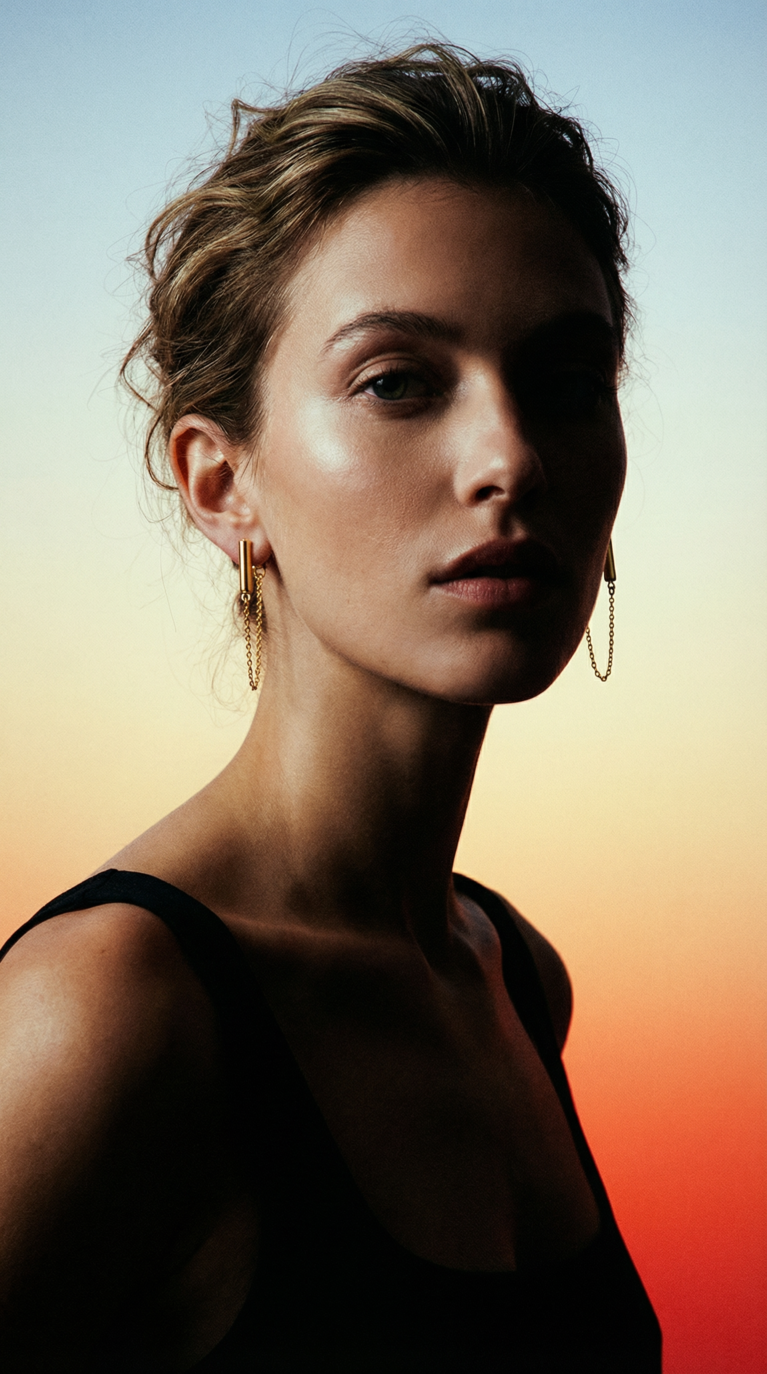 AI product shot of Bar Chain Wrap Earrings