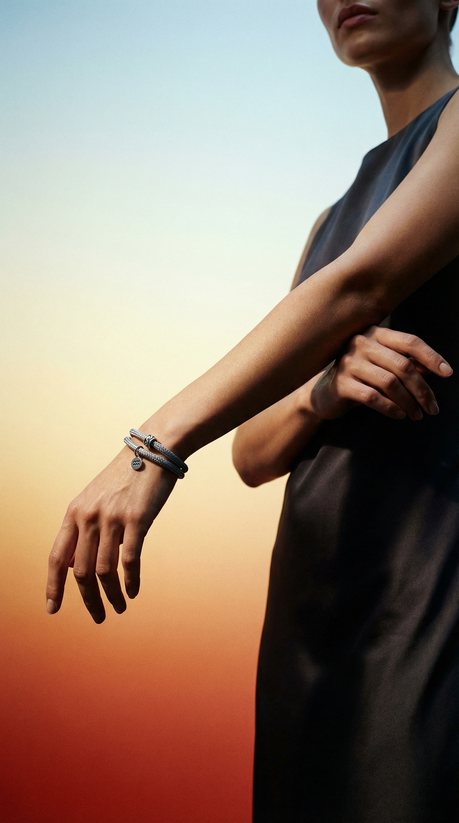 AI product shot of Aqua Beach Recycled Plastic Bracelet - WAVE Grey