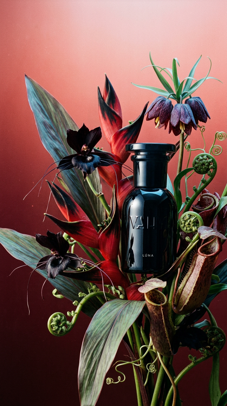 AI product shot of Luna Perfume