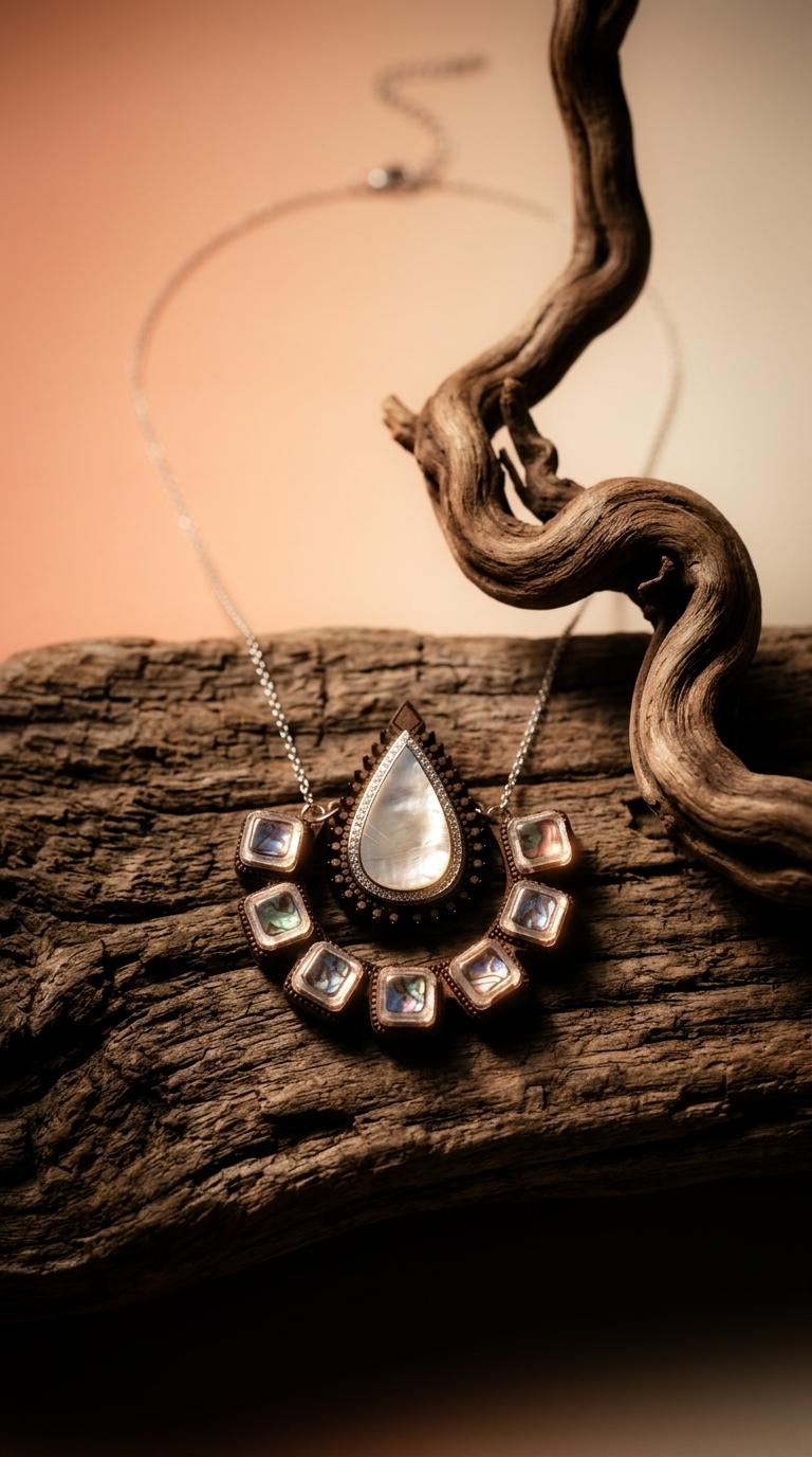 AI product shot of Diya Necklace