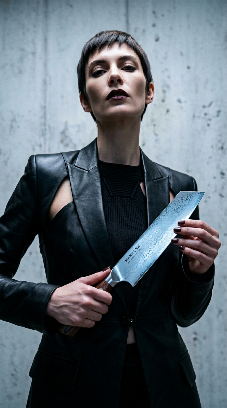 AI product shot of Japanese Pro Chef Knife