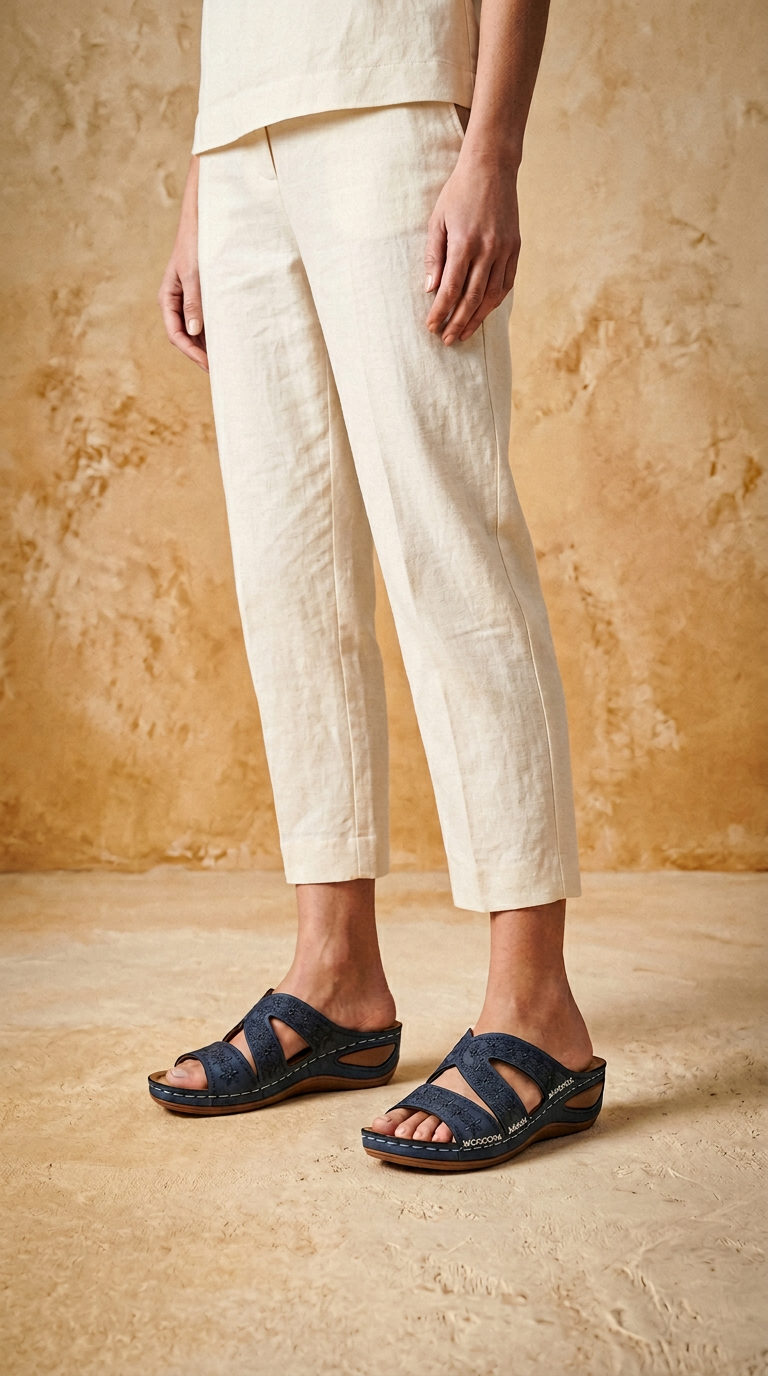 AI product shot of Strivon Elegance Step – Orthopedic Sandals for Comfort & Support