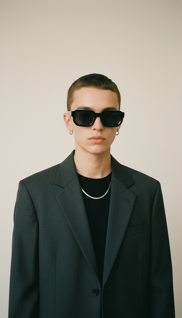 AI product shot of ANNAKEY SWISS BLACK SUNGLASSES