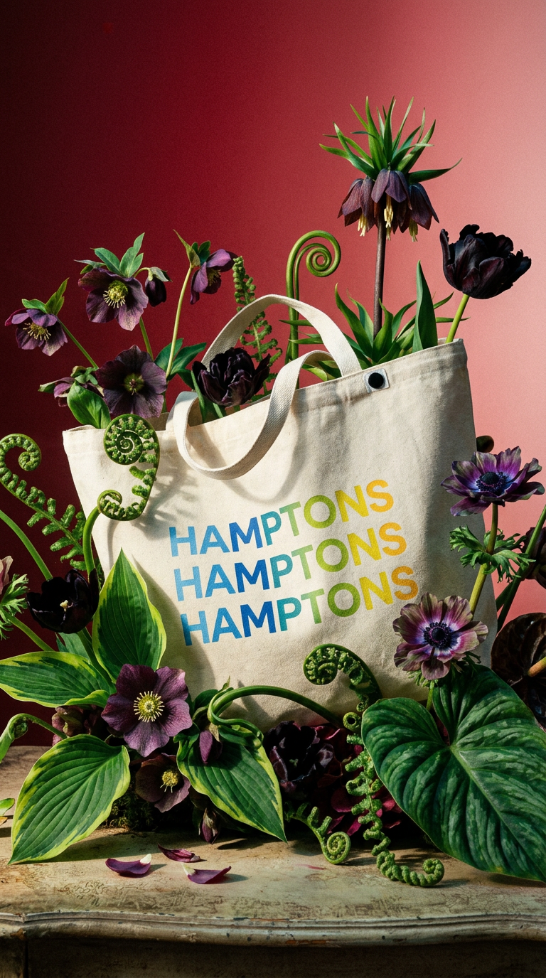 AI product shot of XL HAMPTONS Beach Tote - blue shades