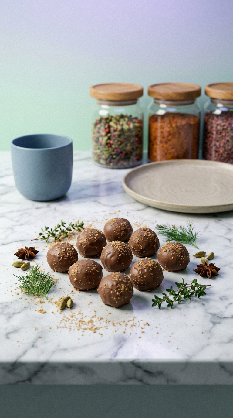 AI product shot of Filled Chocolate Truffles