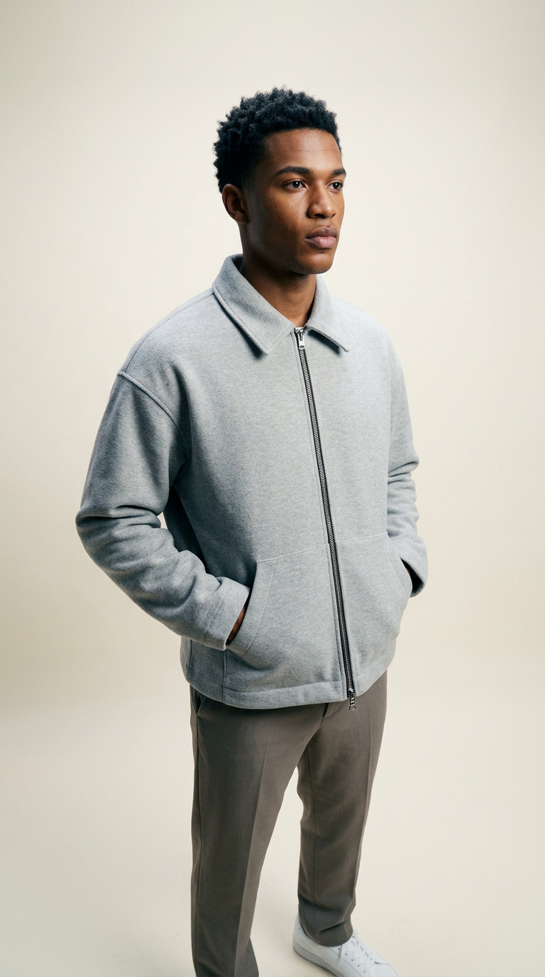 AI product shot of Grey jacket
