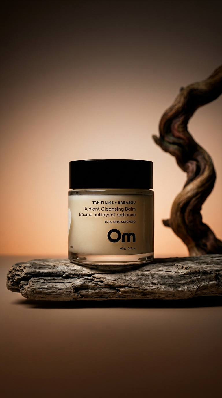 AI product shot of Tahiti Lime + Babassu Radiant Cleansing Balm