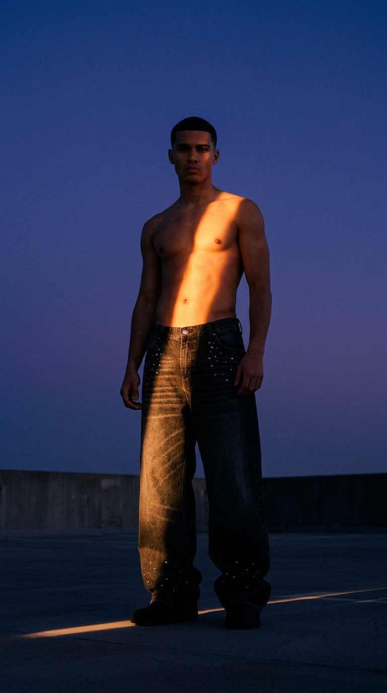 AI product shot of Eyelet Denim