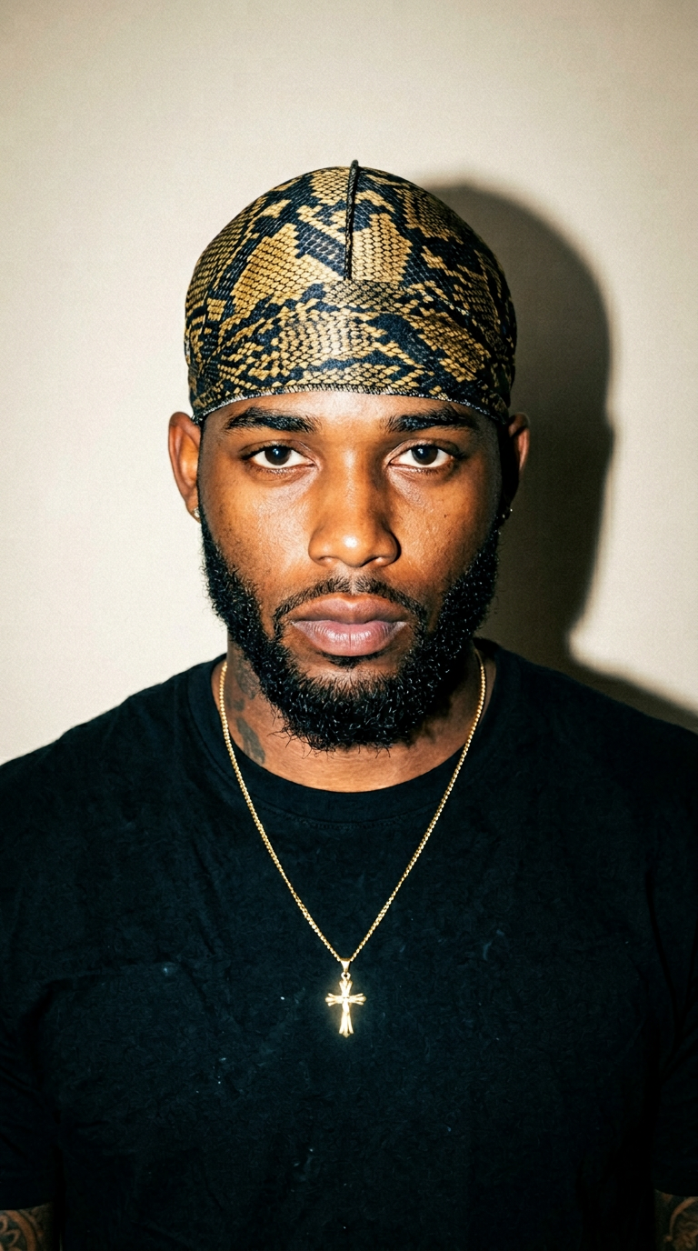 AI product shot of Snake durag