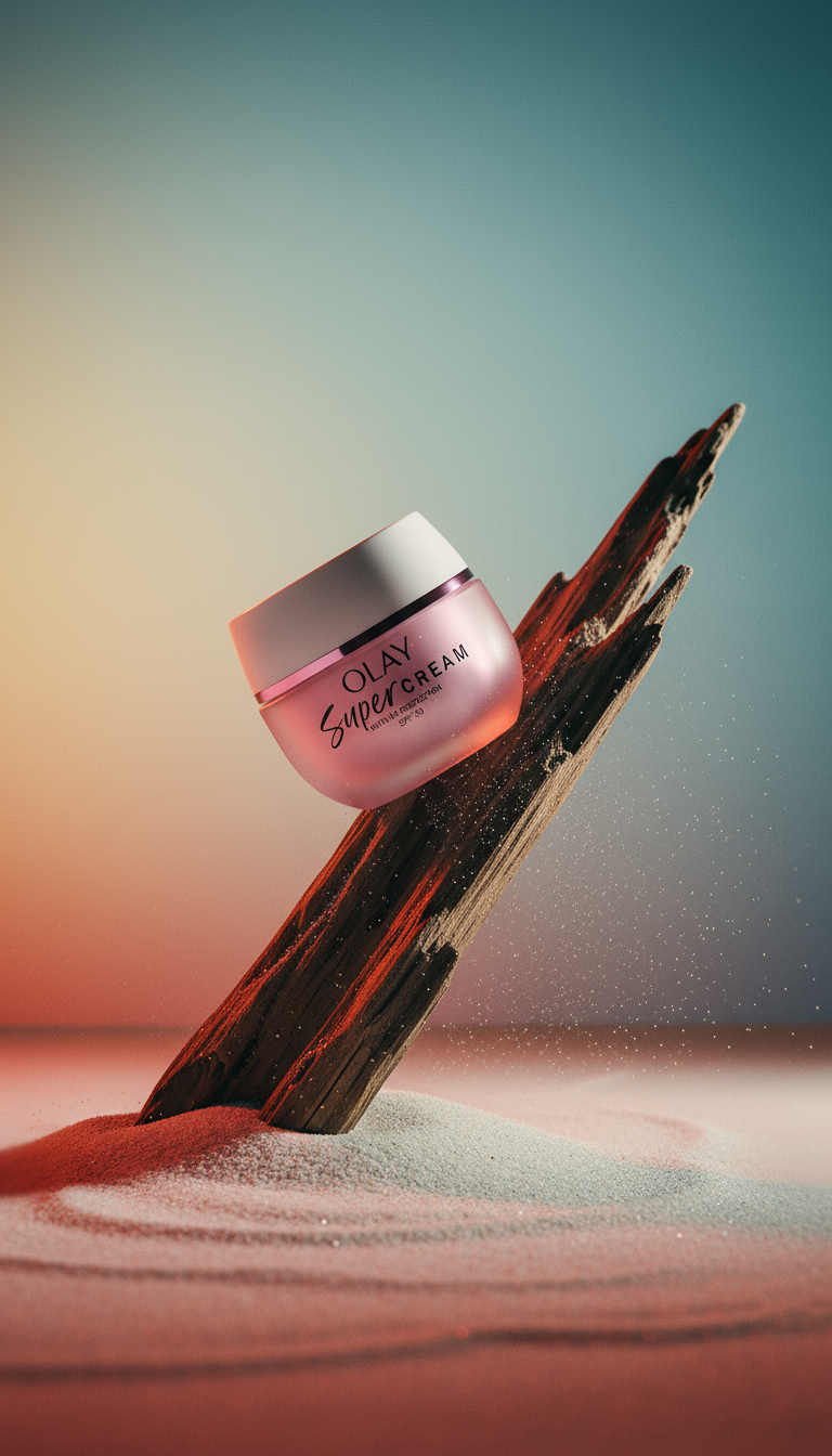 AI product shot of Olay Super Cream Refillable Face Moisturiser with SPF30 50ml
