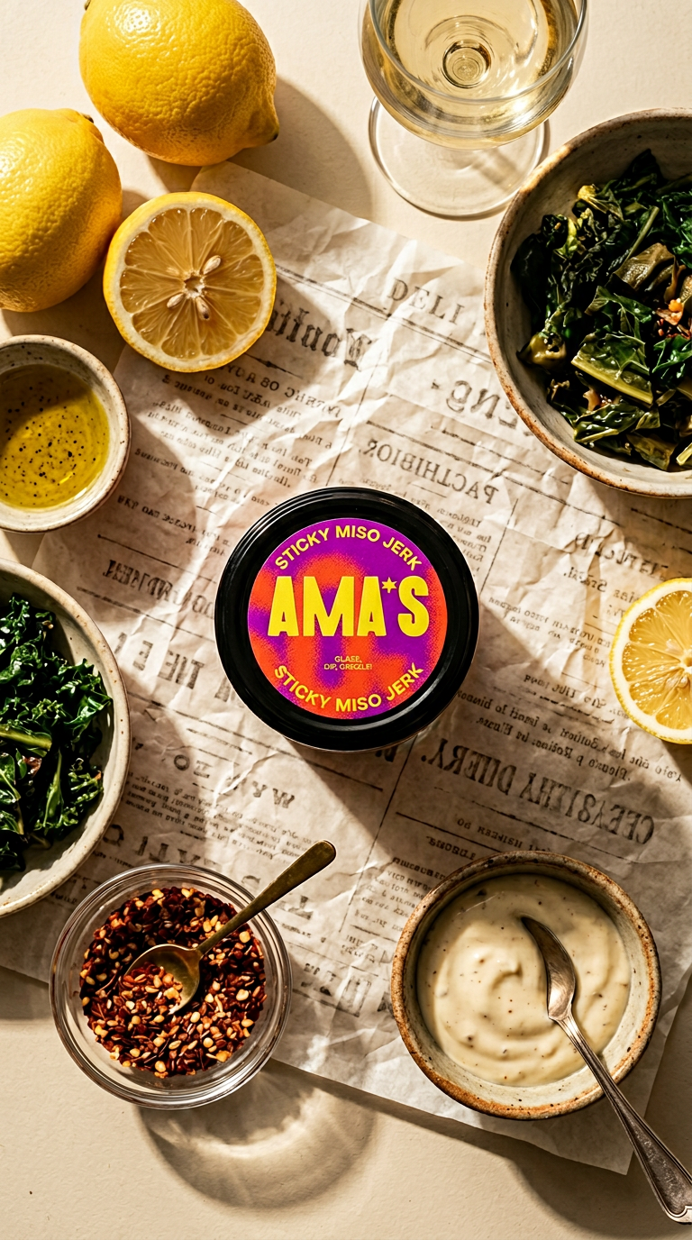 AI product shot of Sticky Miso Jerk