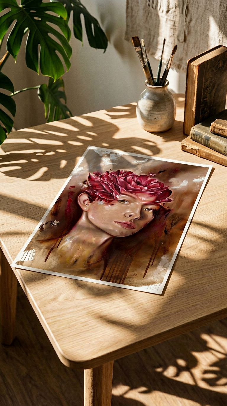 AI product shot of FINE ART PRINTS
