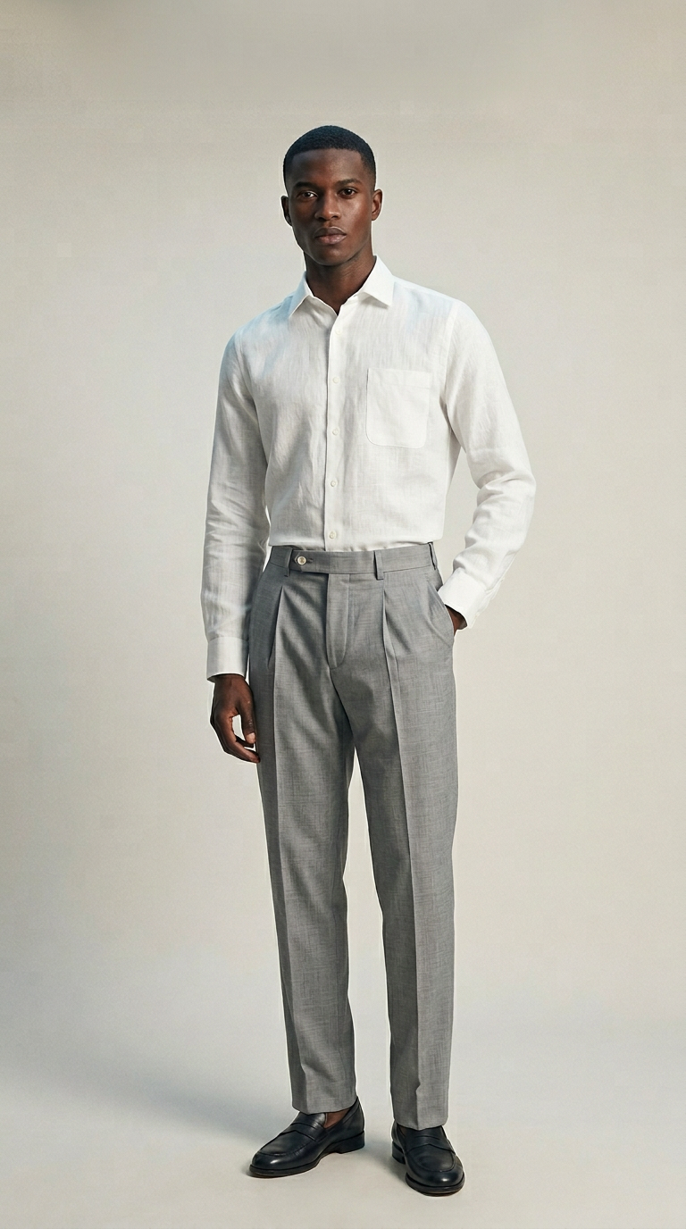 AI product shot of Étienne French Linen Shirt