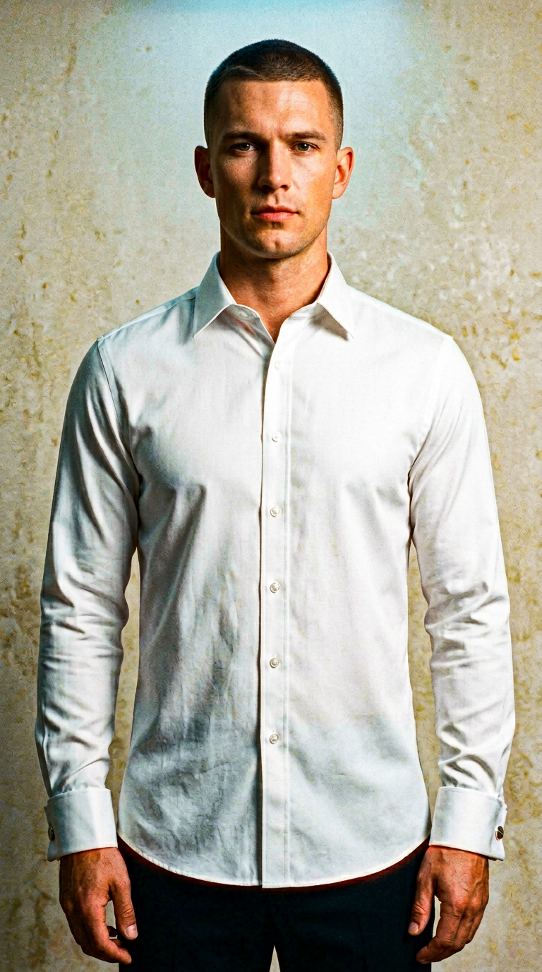 AI product shot of J.VER Men's Dress Shirts Solid Long Sleeve Stretch Wrinkle-Free Formal Shirt Business Casual Button Down Shirts