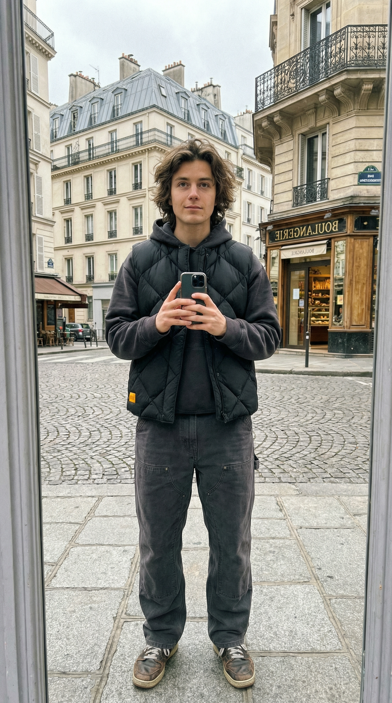 AI product shot of REIGN DOWN GILET (BLACK)