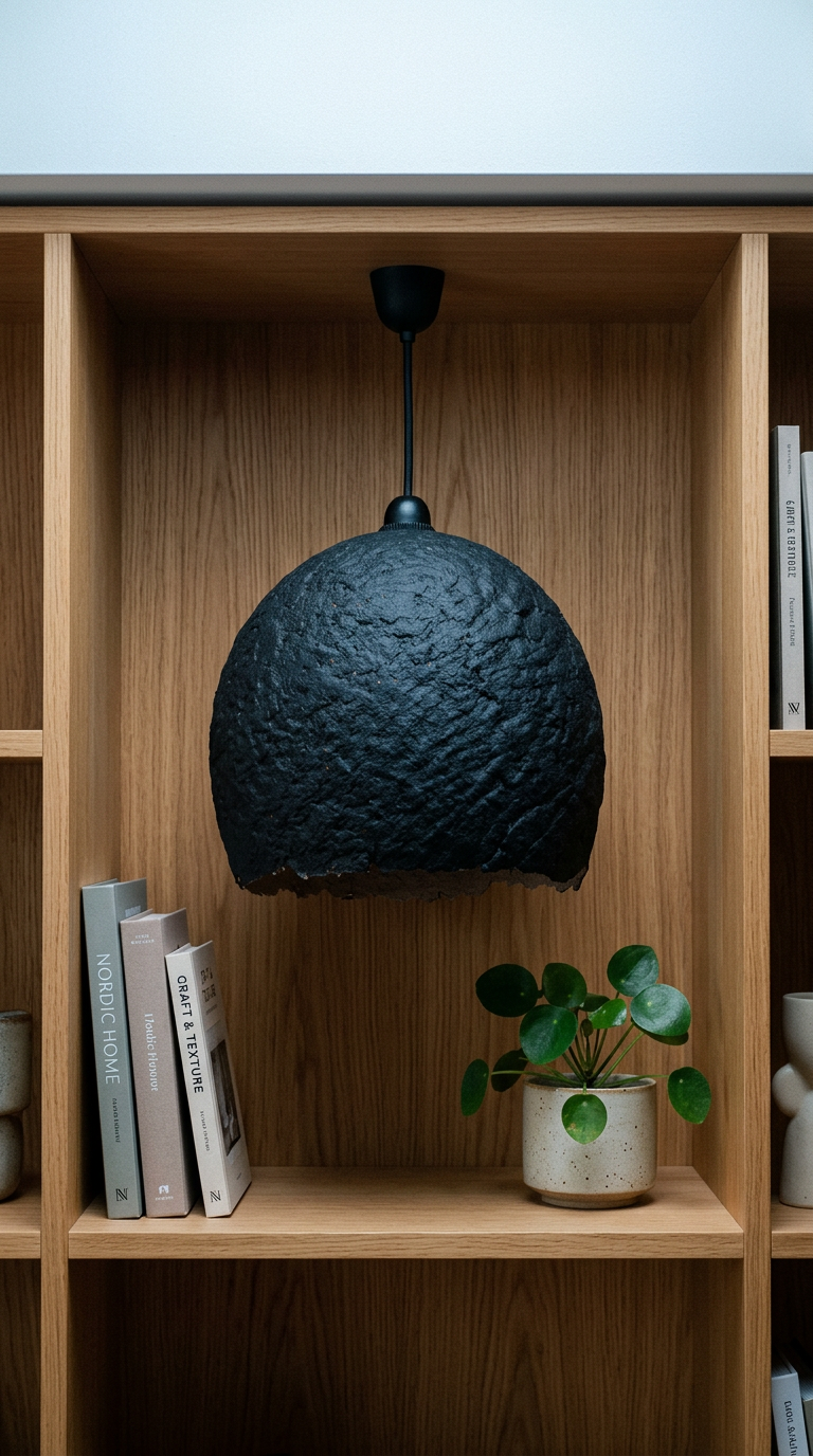 AI product shot of Сharcoal. Подвесной светильник