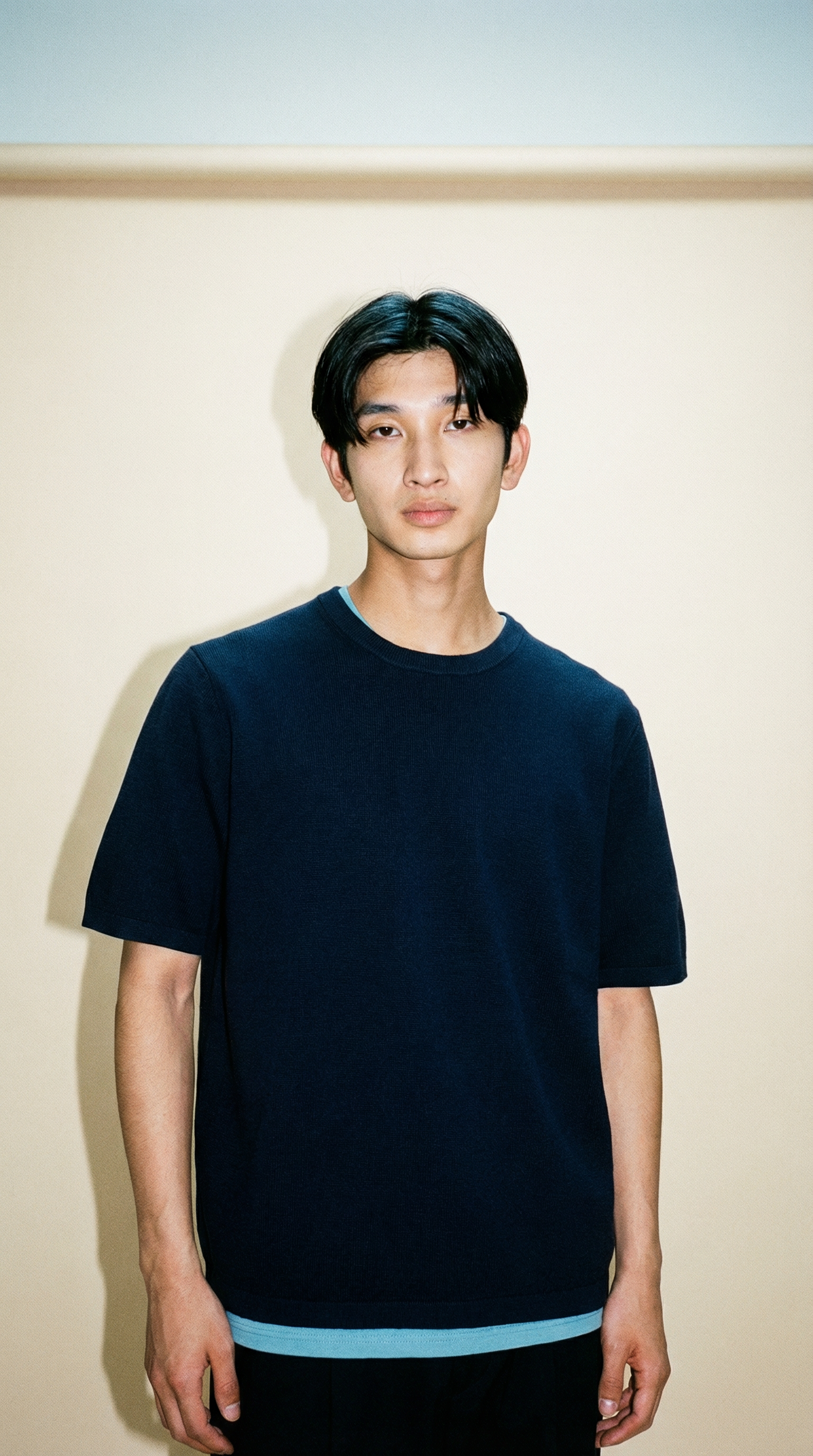 AI product shot of Washable Milano Ribbed Knitted T-Shirt