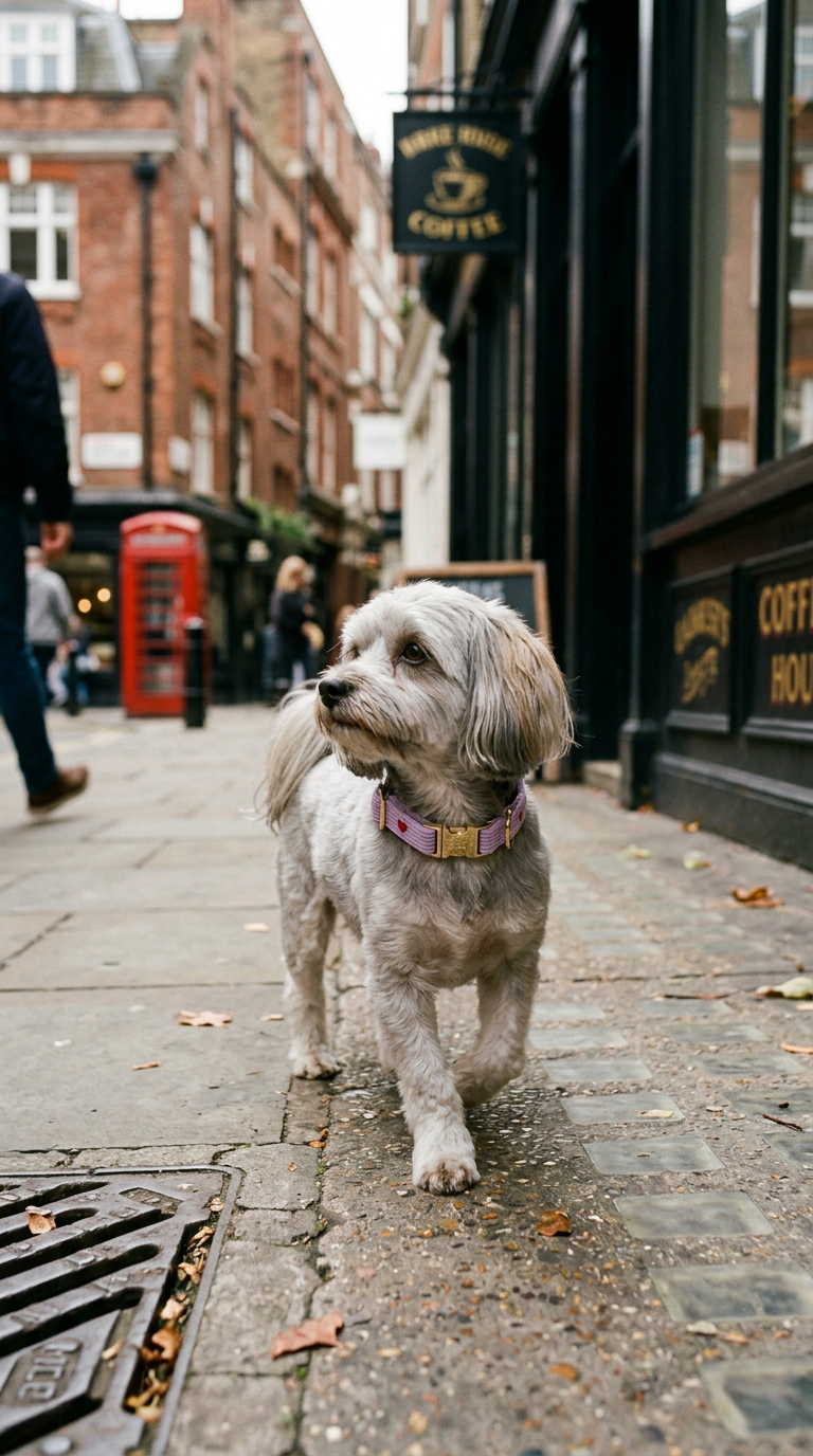AI product shot of Halsbandje lila met hartjes