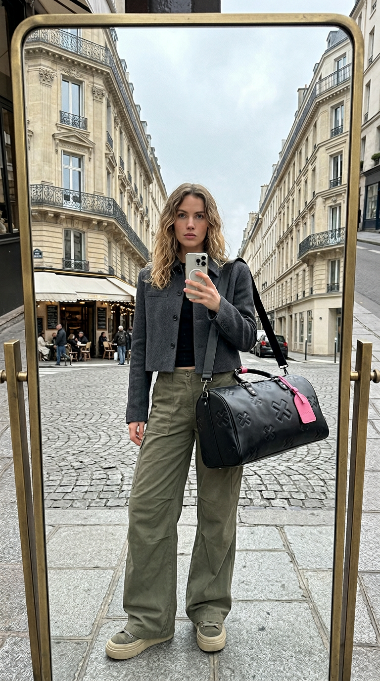 AI product shot of Lumière Duffle