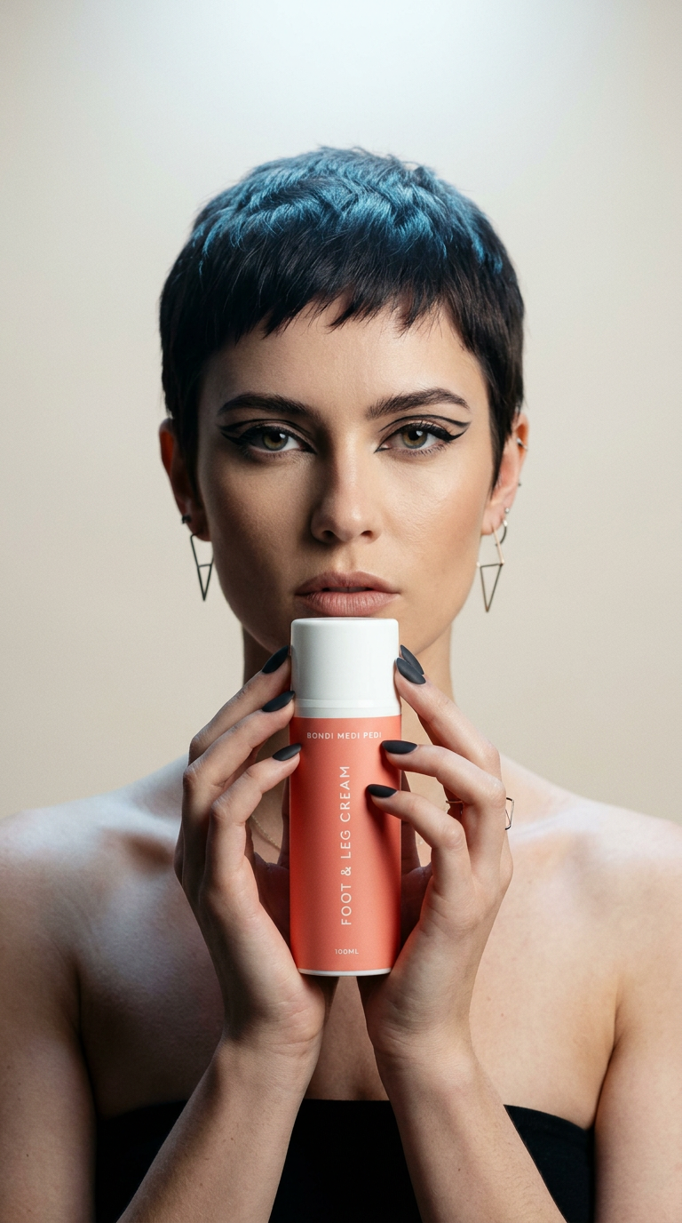 AI product shot of Bondi Medi Pedi Foot + Leg Hydration Cream