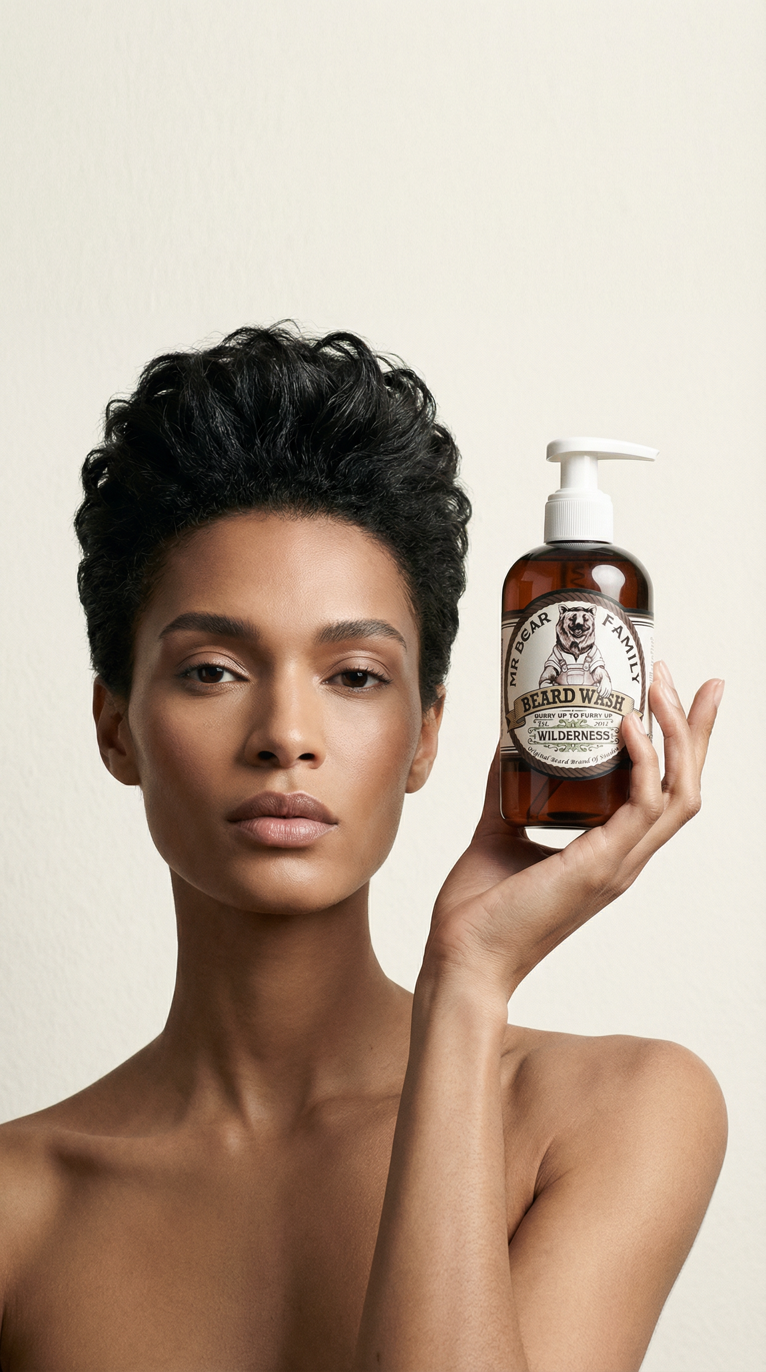 AI product shot of Mr Bear Family Beard Wash Wilderness 250 ml