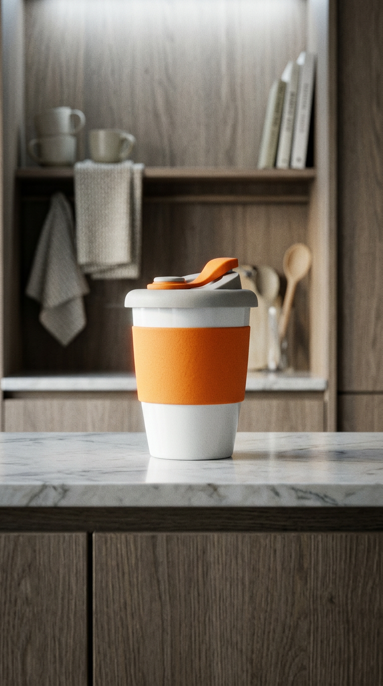 AI product shot of MIKA Biodegradable Coffee Tumbler (340ml/454ml)