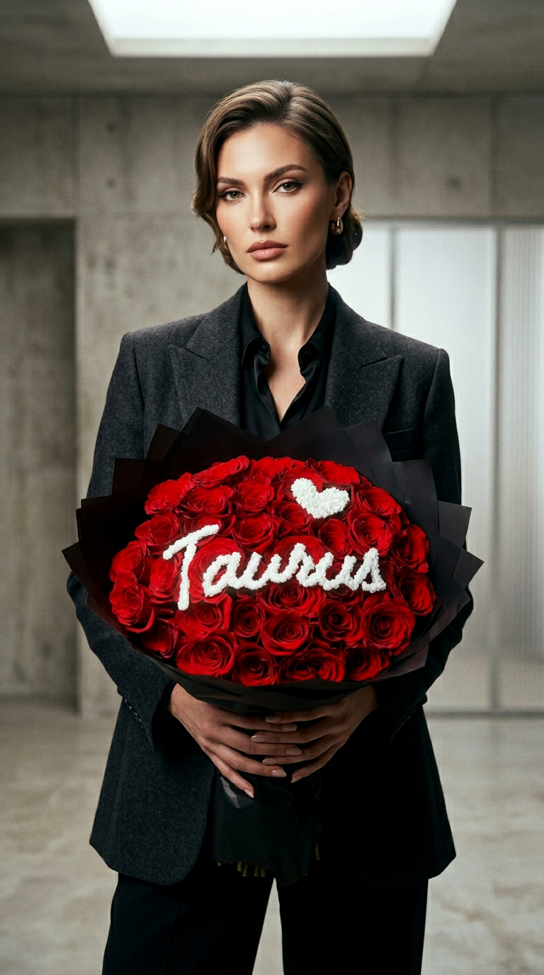 AI product shot of Taurus Zodiac Bouquet